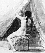 Francisco de goya y Lucientes Nude Woman Holding a Mirror china oil painting artist